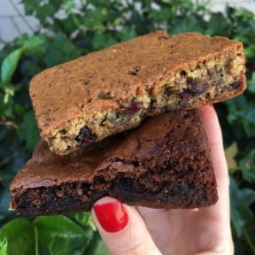 Gluten-free blondie and brownie from The Good Cookies